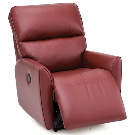 Casual Swivel Rocker Recliner with Tapered Arms